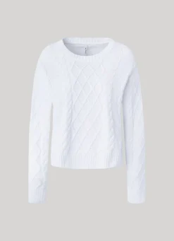 Women Pepe Jeans Cropped Cable Knit Sweatshirt