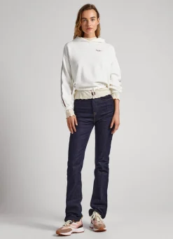 Women Pepe Jeans Cropped Fit Hoodie Sweatshirt