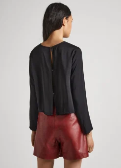 Women Pepe Jeans Cropped Fit Satin Blouse