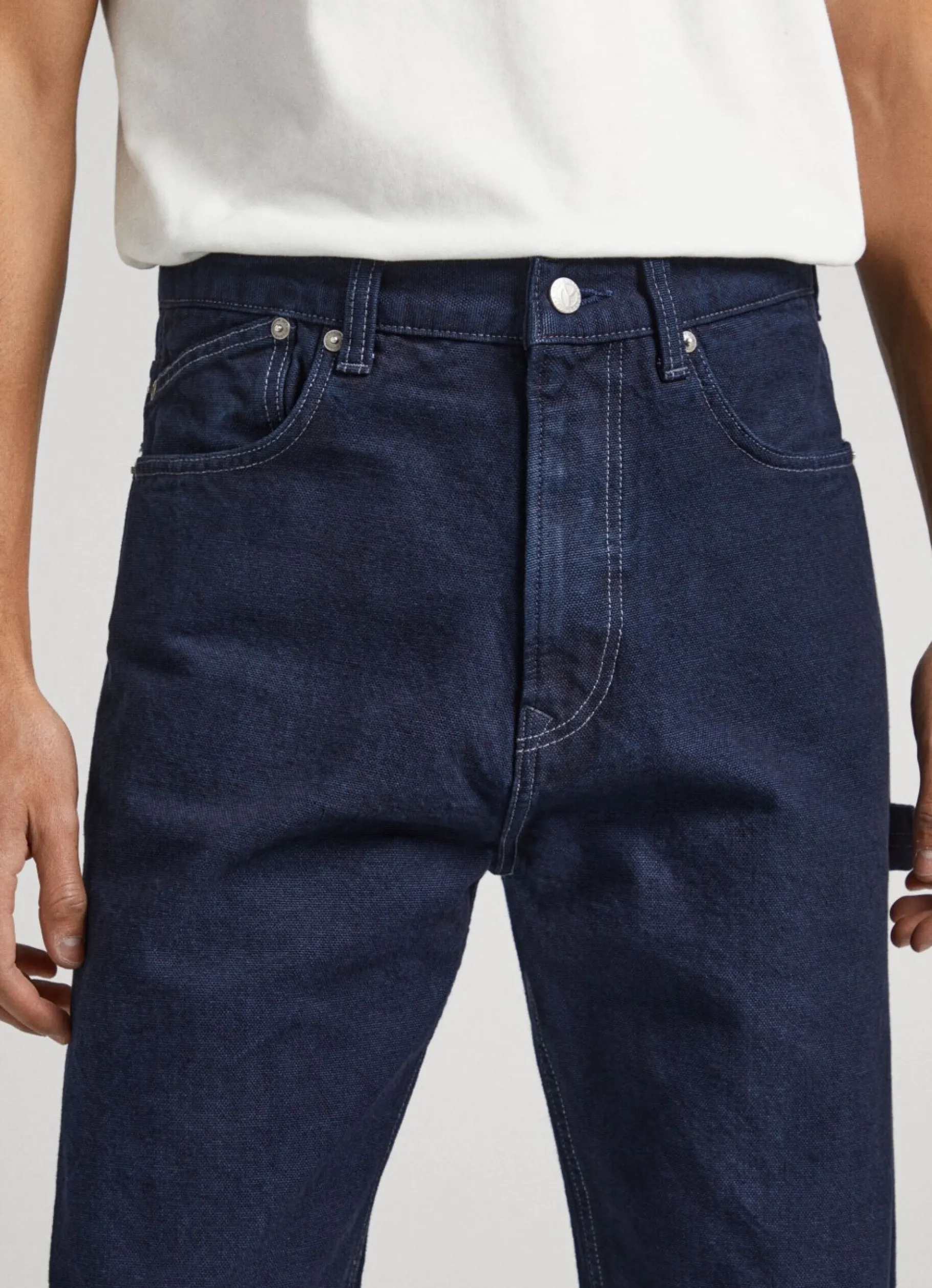 Men Pepe Jeans Dan Canvas Loose Fit Drop-Waist Jeans