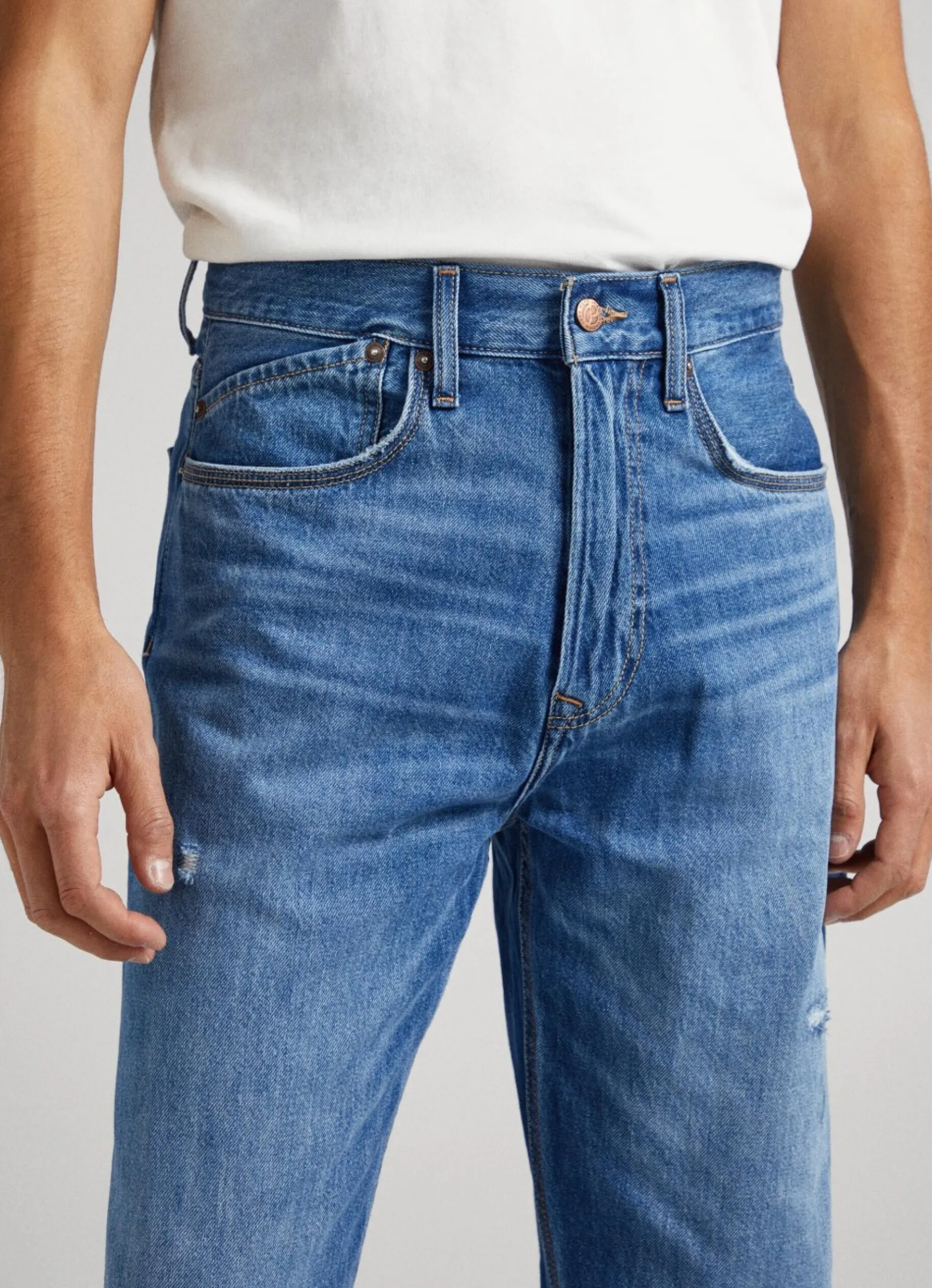 Men Pepe Jeans Dan Vintage Loose Fit Drop-Rise Jeans