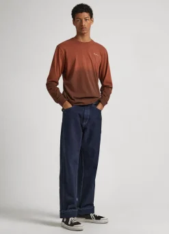 Men Pepe Jeans Deep Dye Long Sleeve T-Shirt