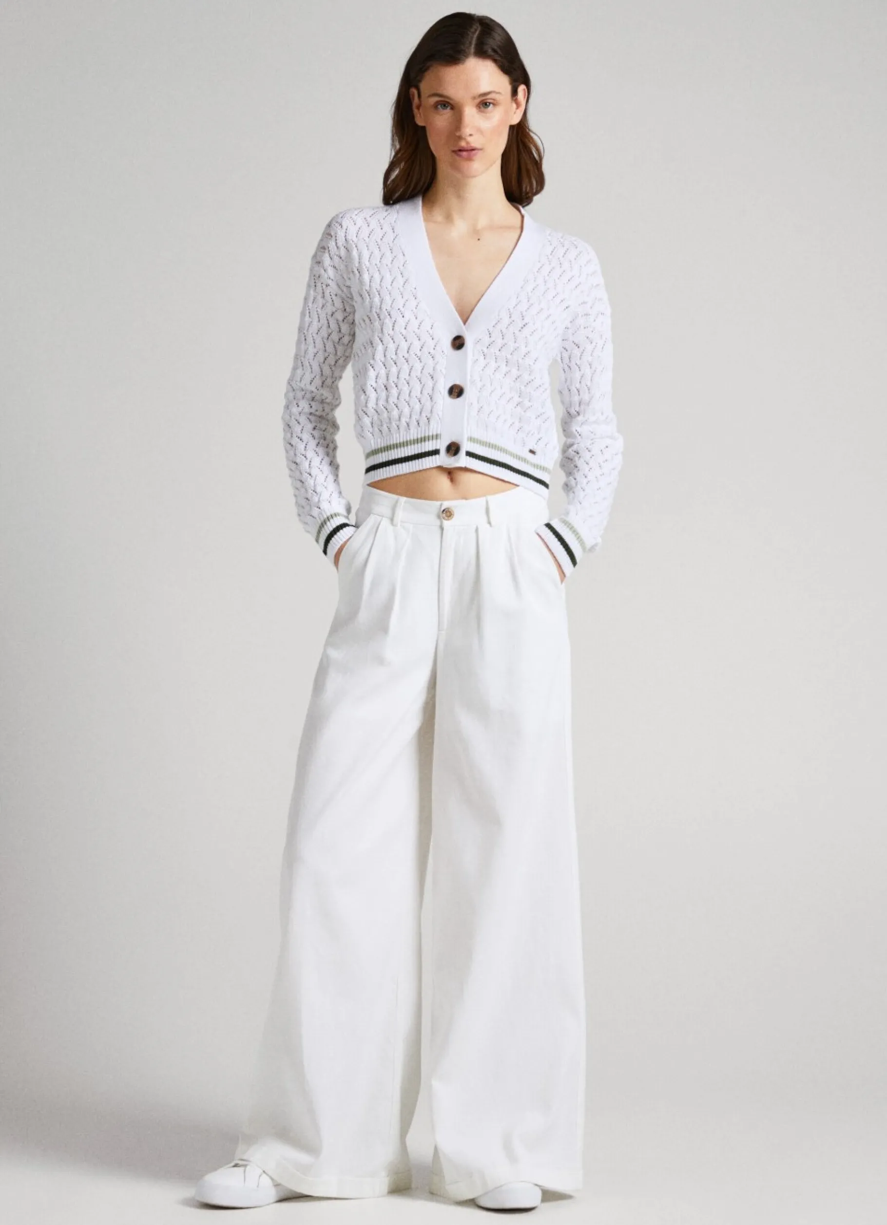Women Pepe Jeans Diamond Openwork Cardigan