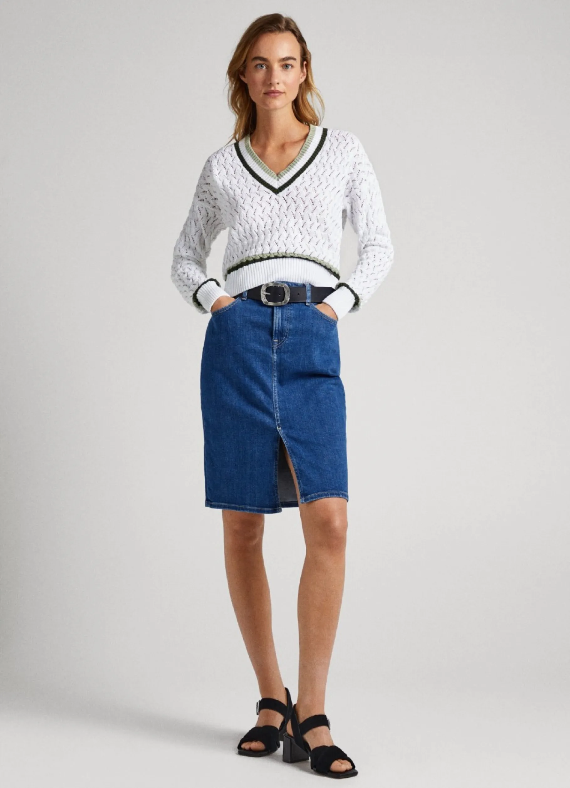 Women Pepe Jeans Diamond Openwork Knit