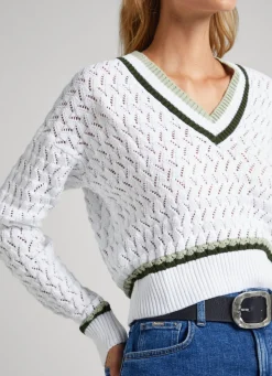 Women Pepe Jeans Diamond Openwork Knit