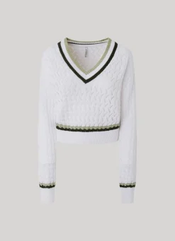 Women Pepe Jeans Diamond Openwork Knit