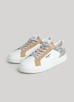 Women Pepe Jeans Dobbie Mix Leather Trainers
