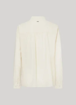 Women Pepe Jeans Dobby Blouse With Tie Neck
