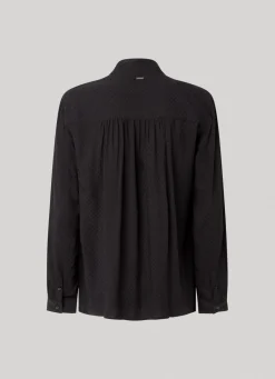Women Pepe Jeans Dobby Blouse With Tie Neck