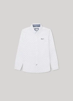 Boy Pepe Jeans Dotted Poplin Shirt