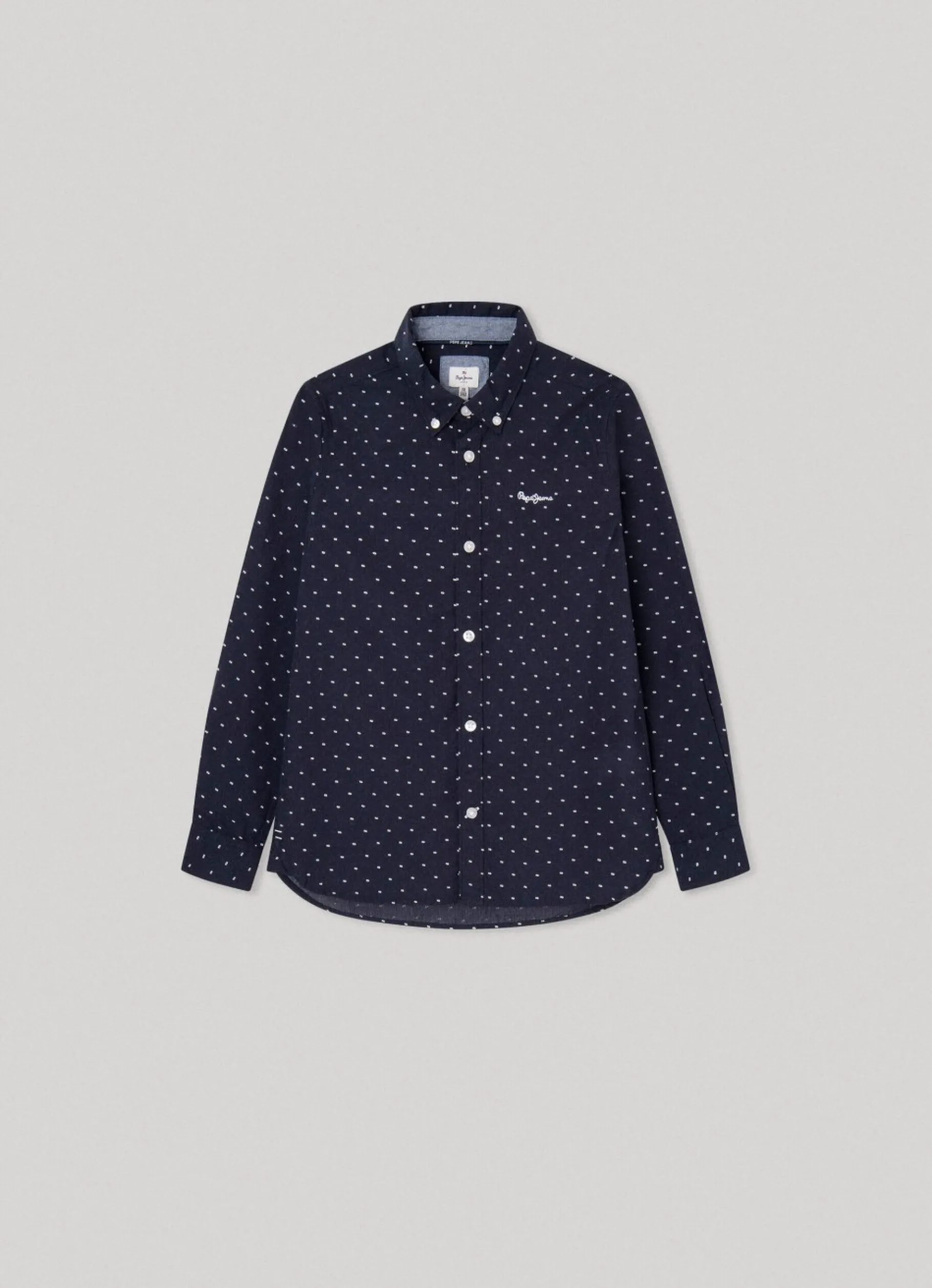 Boy Pepe Jeans Dotted Poplin Shirt