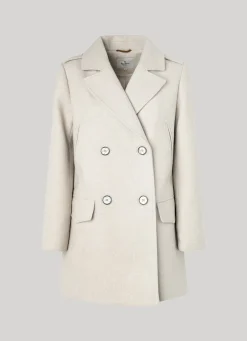 Women Pepe Jeans Double Breasted Wool Peacoat