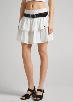 Women Pepe Jeans Double Ruffle Layer Skirt