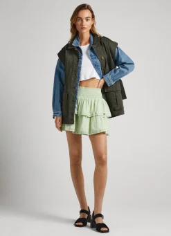 Women Pepe Jeans Double Ruffle Layer Skirt