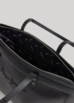 Women Pepe Jeans Embossed Logo Tote Bag