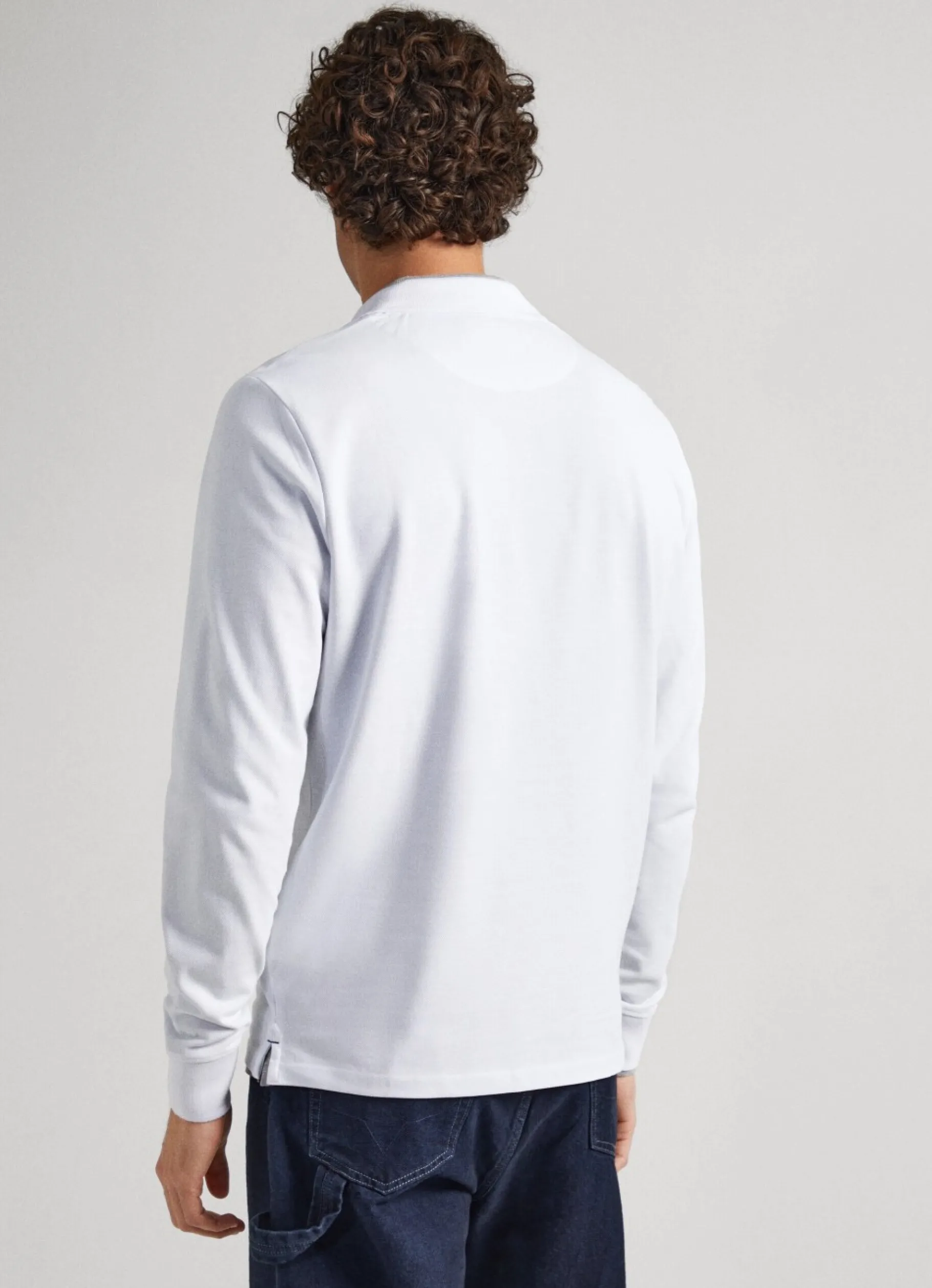 Men Pepe Jeans Embroidered Flag Pique Polo Shirt