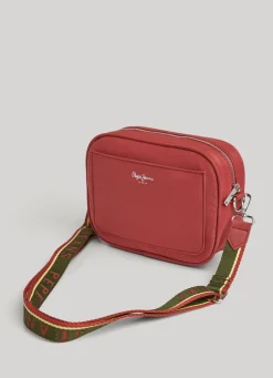 Women Pepe Jeans Embroidered Logo Camera Crossbody Bag