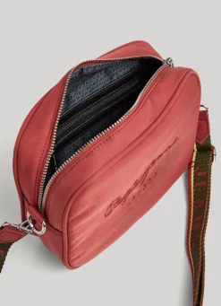 Women Pepe Jeans Embroidered Logo Camera Crossbody Bag
