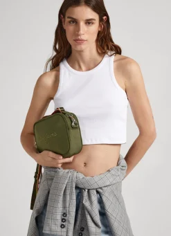 Women Pepe Jeans Embroidered Logo Camera Crossbody Bag