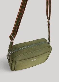 Women Pepe Jeans Embroidered Logo Camera Crossbody Bag