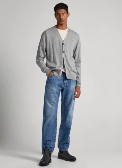 Men Pepe Jeans Embroidered Logo Cardigan
