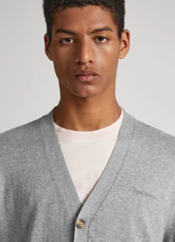 Men Pepe Jeans Embroidered Logo Cardigan