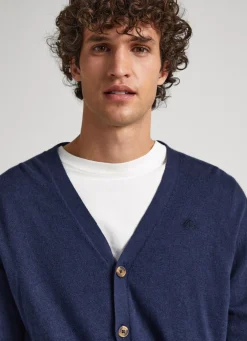 Men Pepe Jeans Embroidered Logo Cardigan