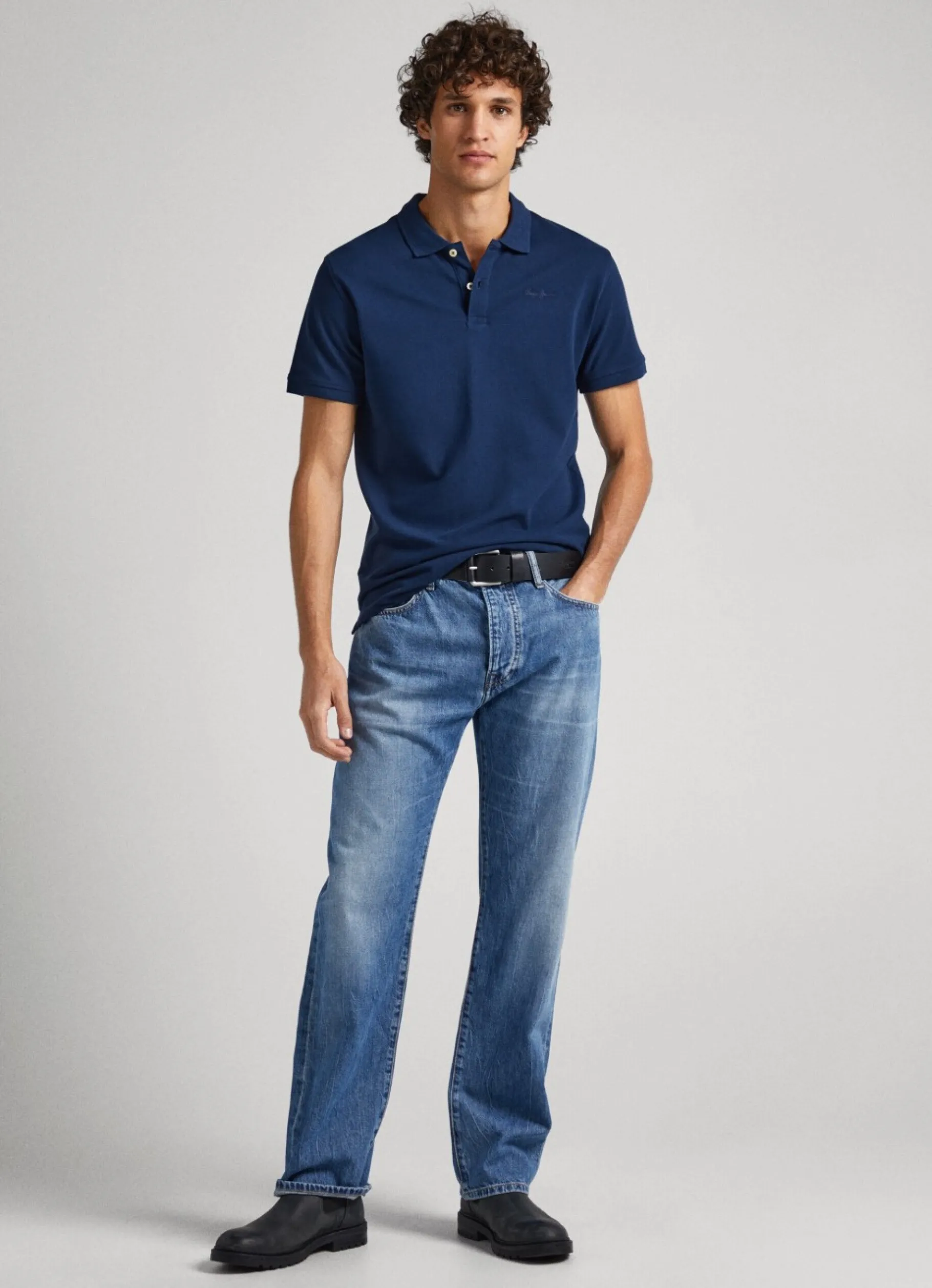Men Pepe Jeans Embroidered Logo Cotton Pique Polo