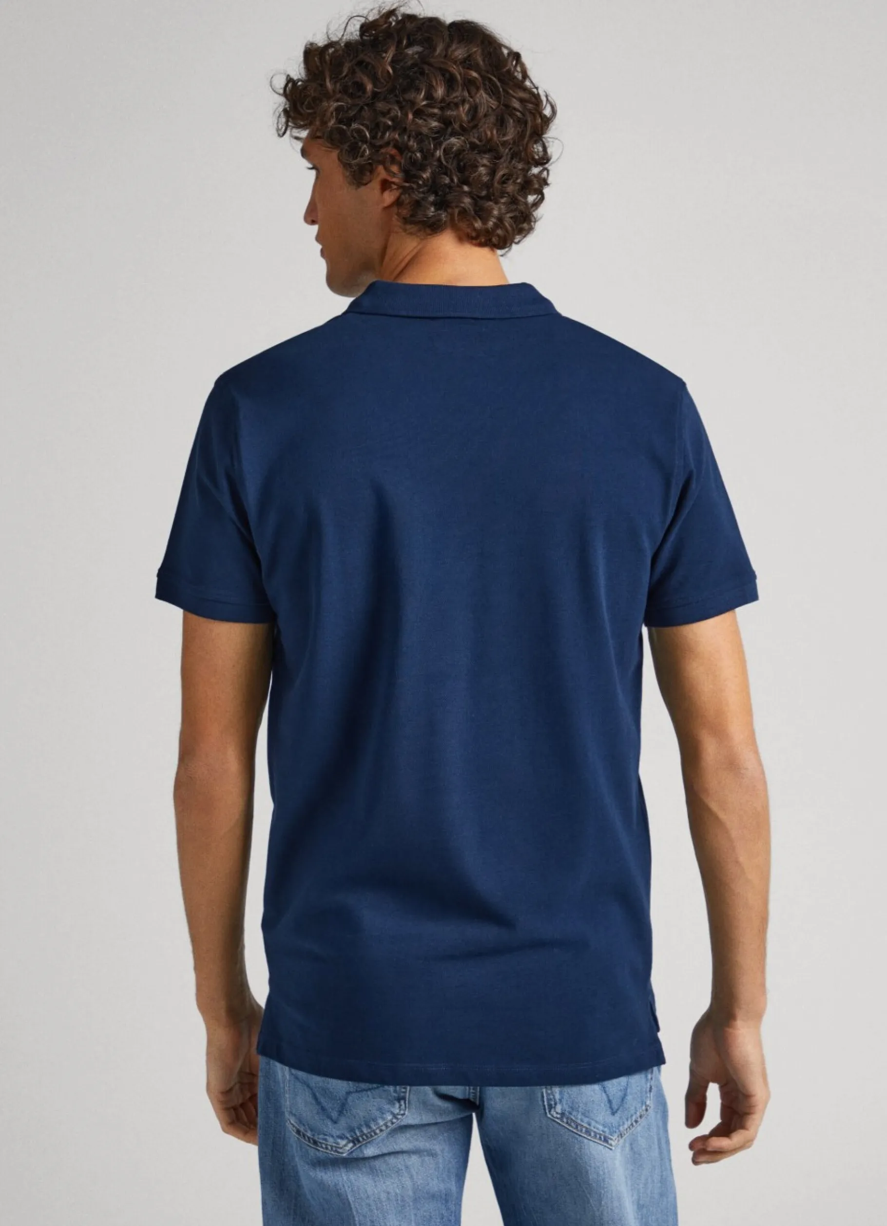 Men Pepe Jeans Embroidered Logo Cotton Pique Polo