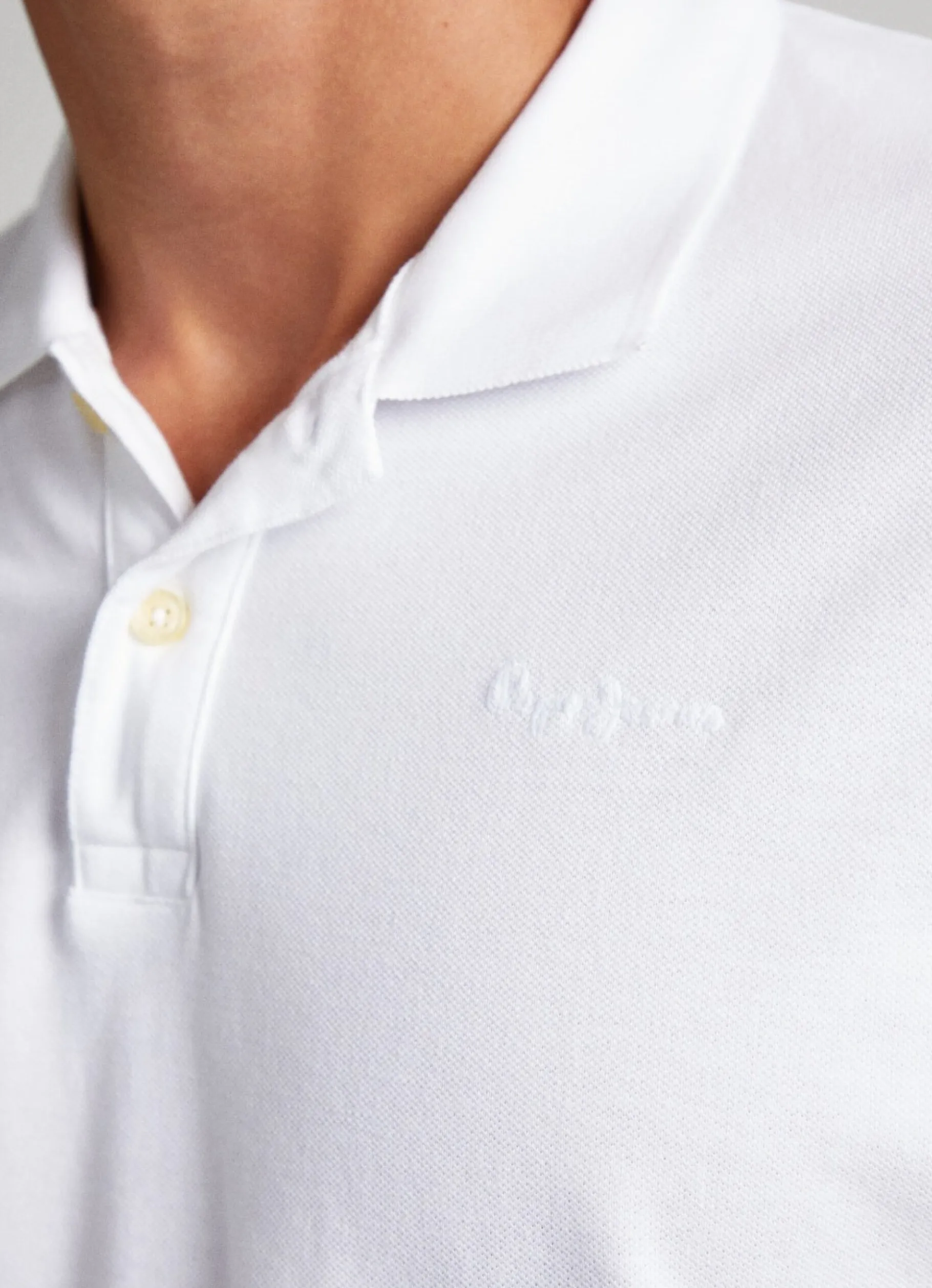Men Pepe Jeans Embroidered Logo Cotton Pique Polo