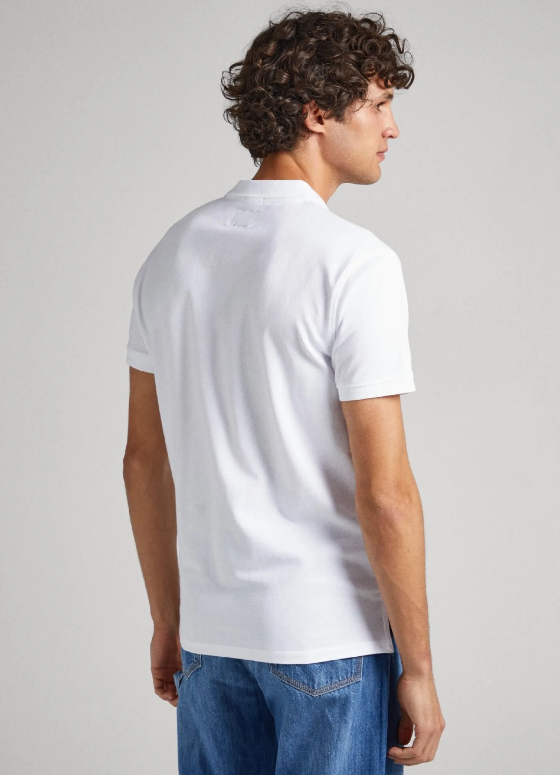 Men Pepe Jeans Embroidered Logo Cotton Pique Polo