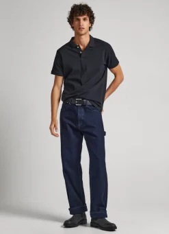 Men Pepe Jeans Embroidered Logo Cotton Pique Polo