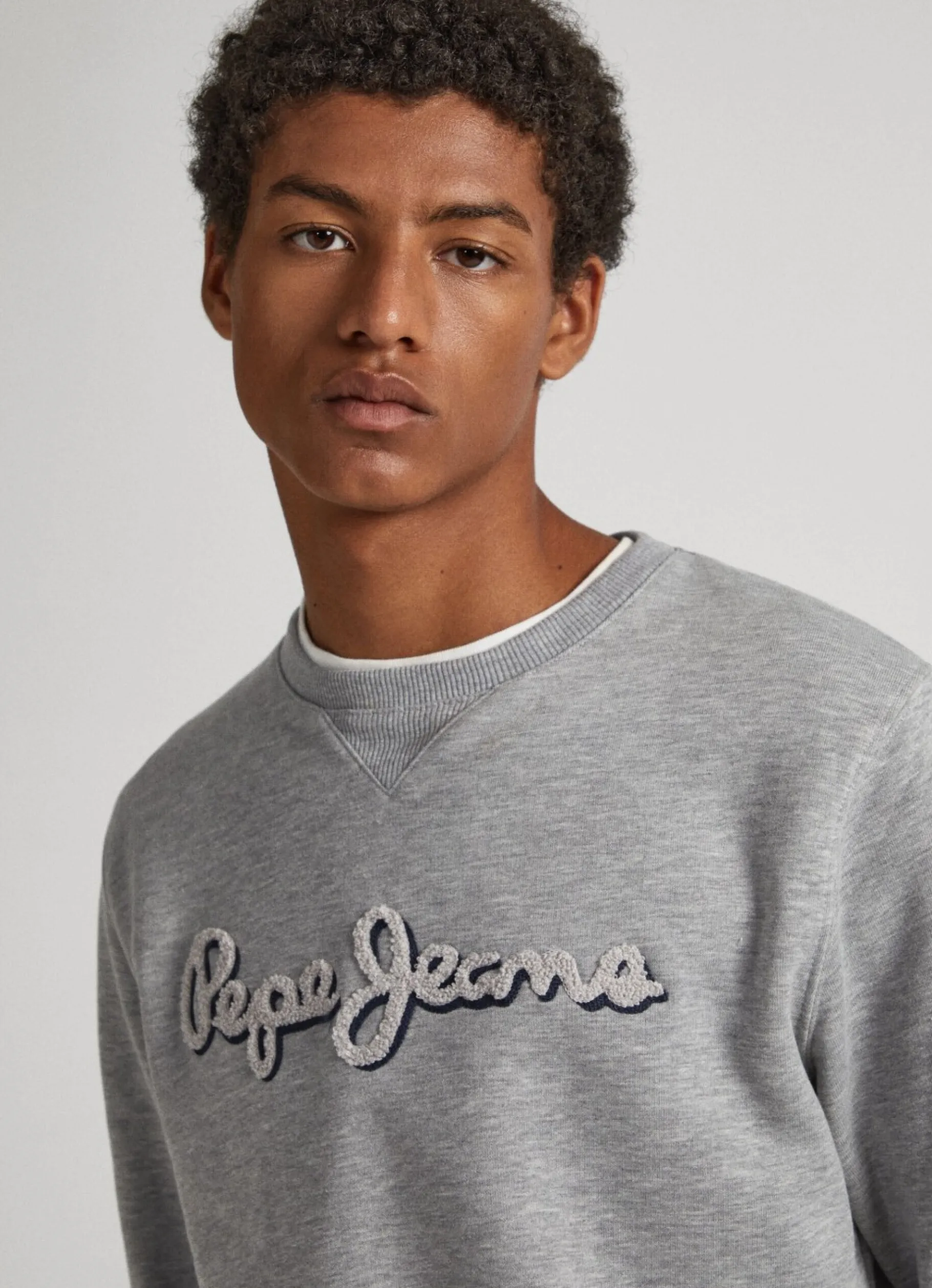 Men Pepe Jeans Embroidered Logo Cotton Sweatshirt