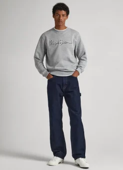 Men Pepe Jeans Embroidered Logo Cotton Sweatshirt