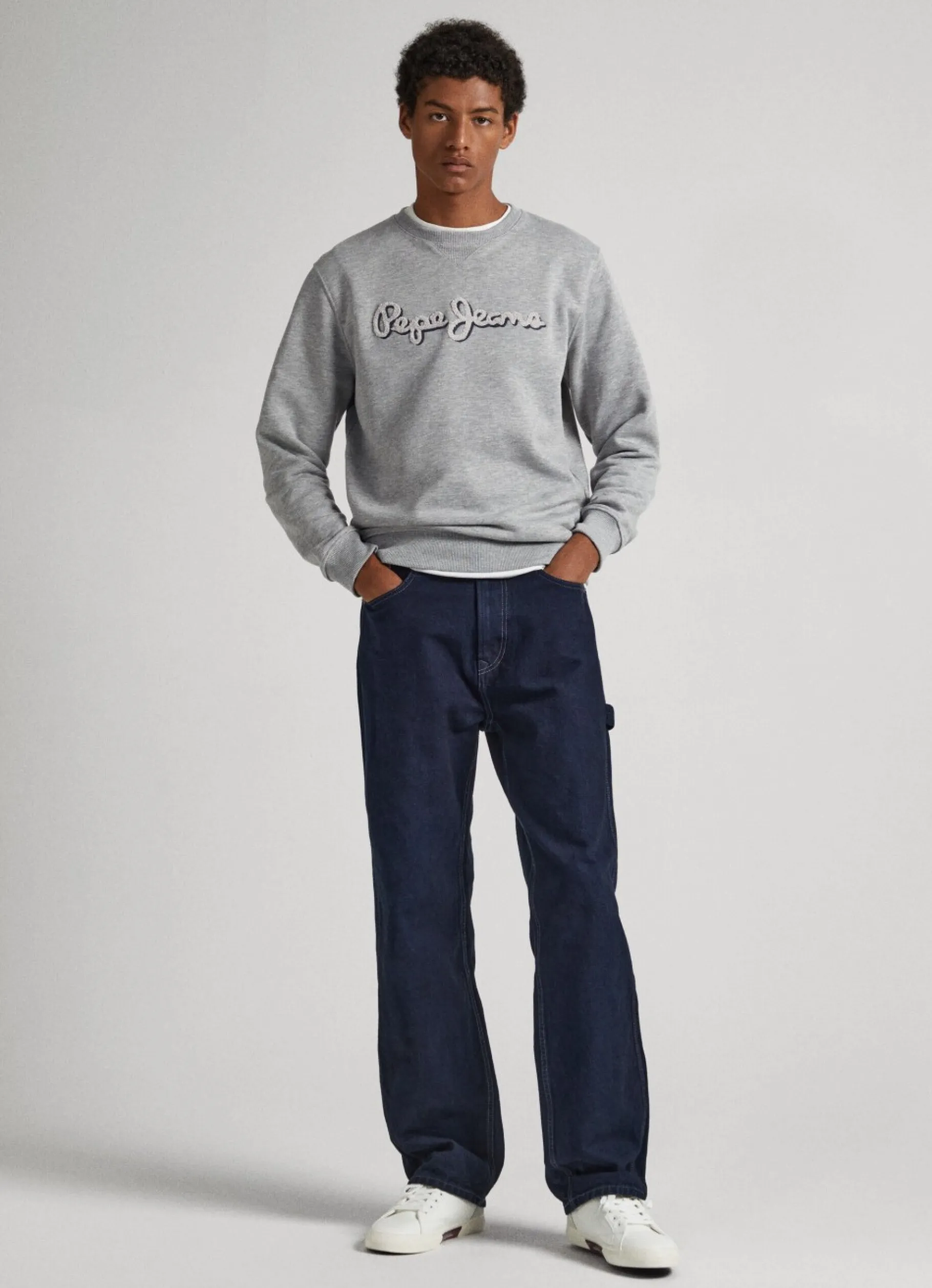 Men Pepe Jeans Embroidered Logo Cotton Sweatshirt