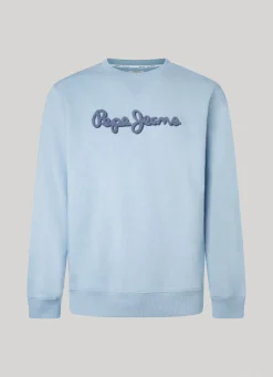 Men Pepe Jeans Embroidered Logo Cotton Sweatshirt