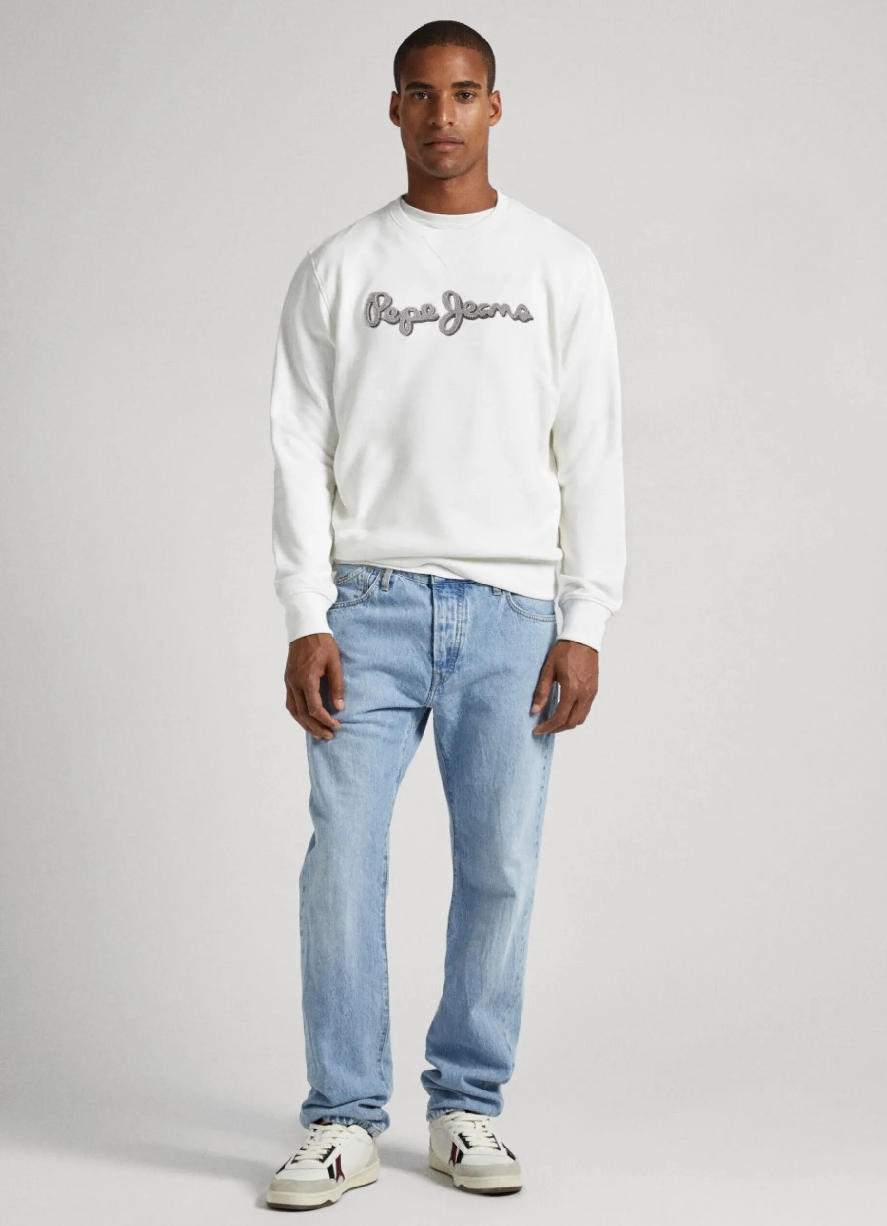 Men Pepe Jeans Embroidered Logo Cotton Sweatshirt
