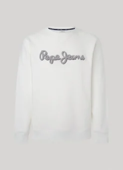 Men Pepe Jeans Embroidered Logo Cotton Sweatshirt