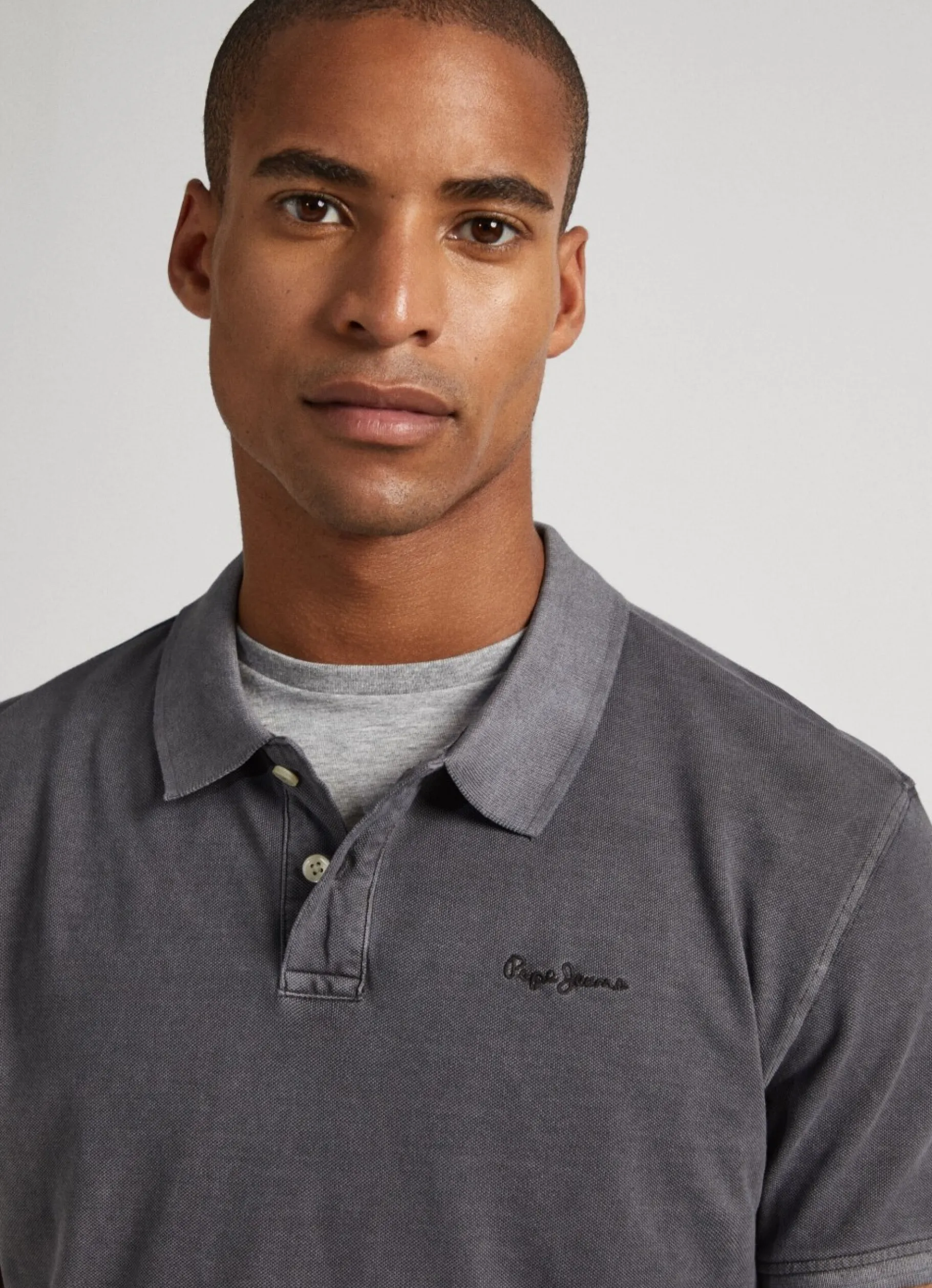 Men Pepe Jeans Embroidered Logo Pique Polo Shirt