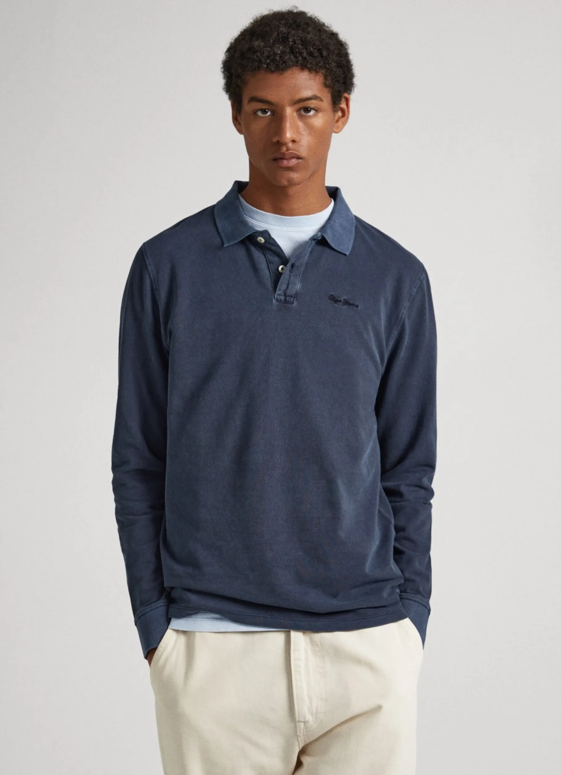 Men Pepe Jeans Embroidered Logo Pique Polo Shirt