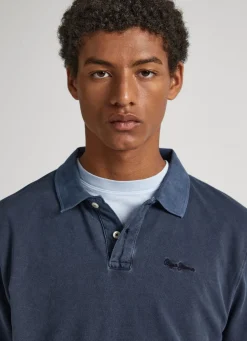 Men Pepe Jeans Embroidered Logo Pique Polo Shirt