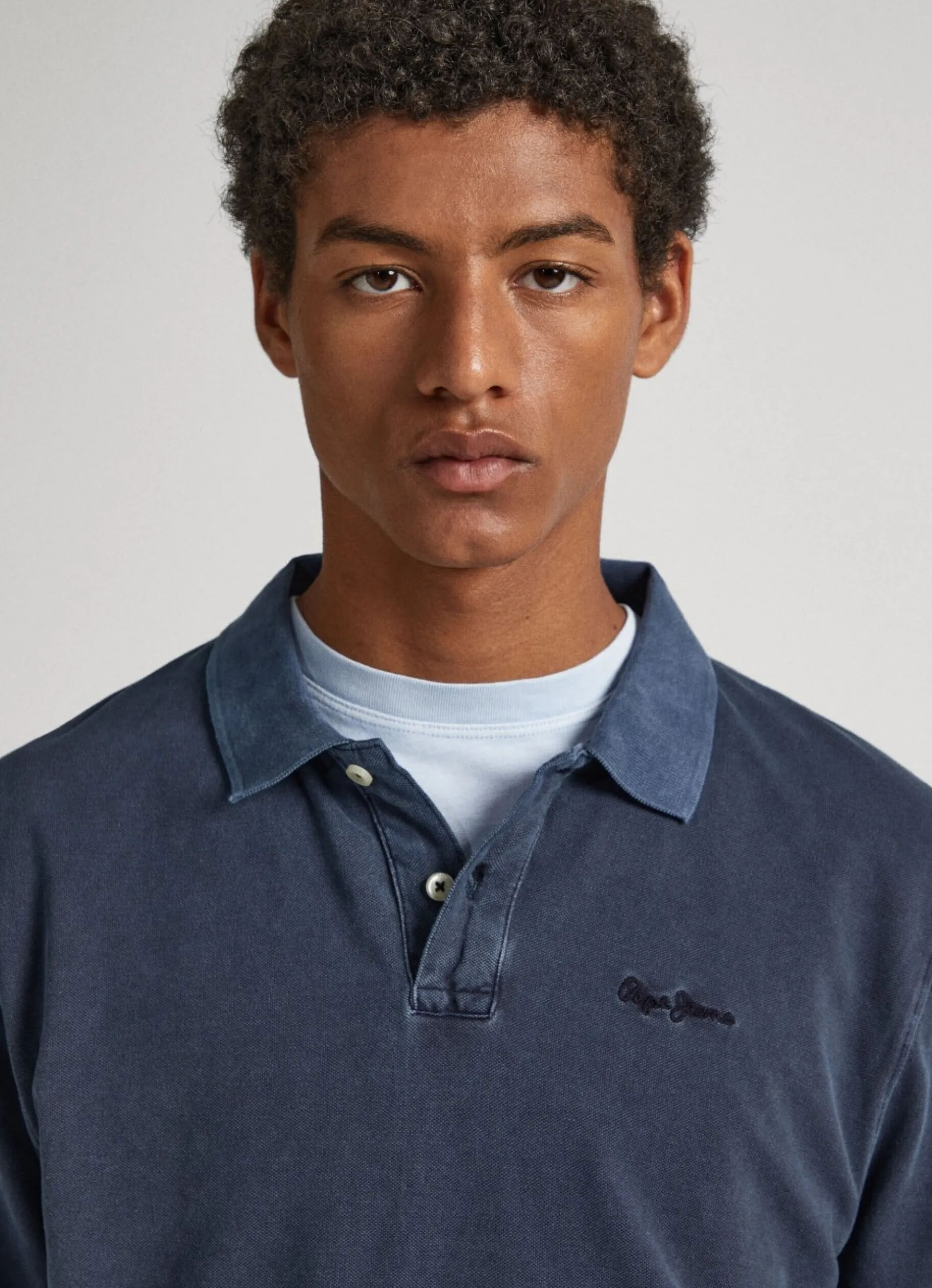Men Pepe Jeans Embroidered Logo Pique Polo Shirt