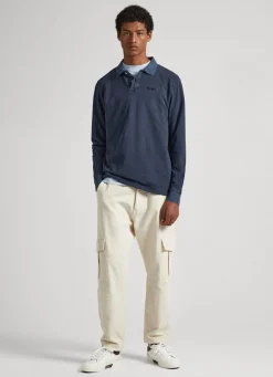 Men Pepe Jeans Embroidered Logo Pique Polo Shirt