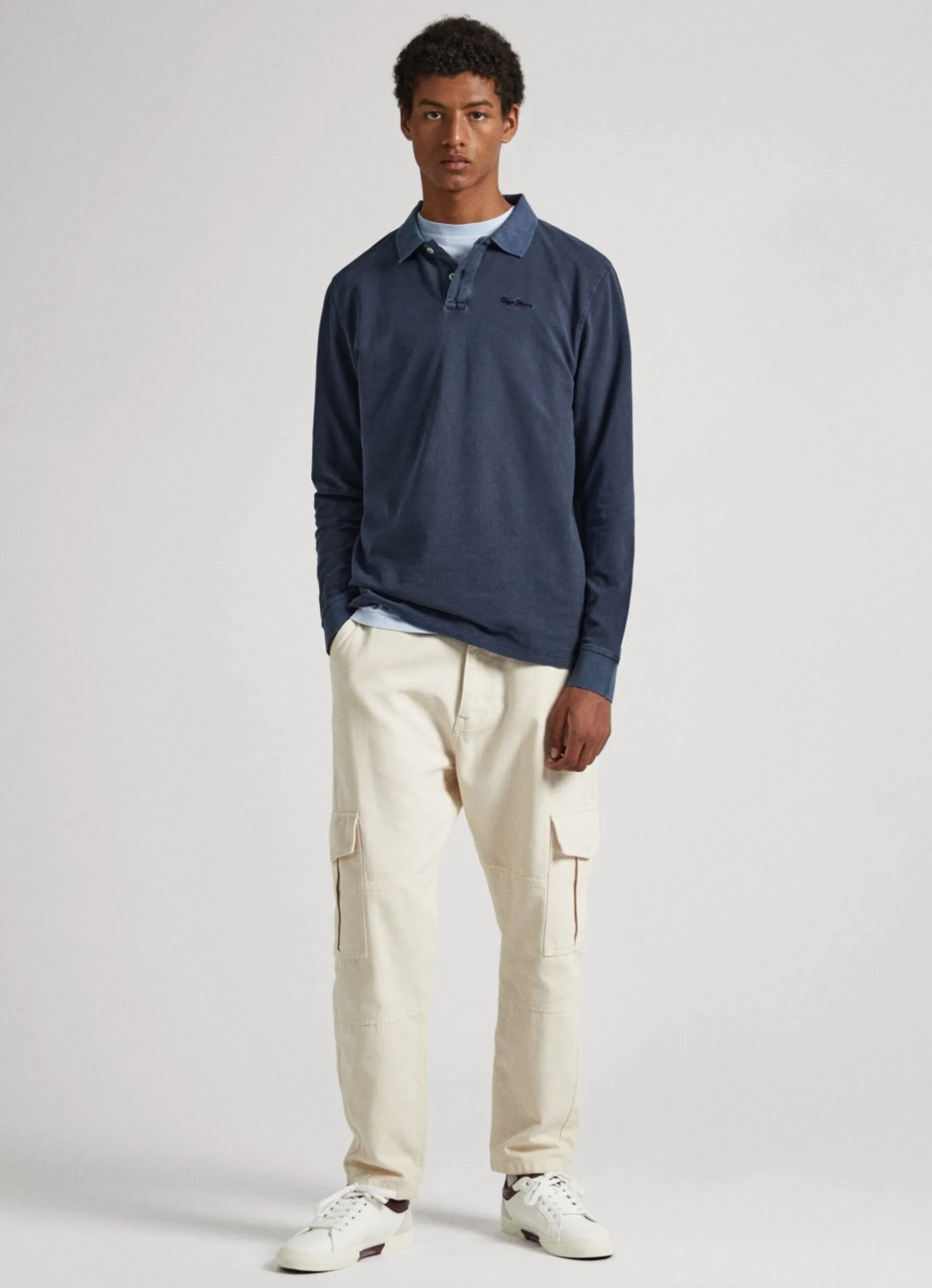 Men Pepe Jeans Embroidered Logo Pique Polo Shirt