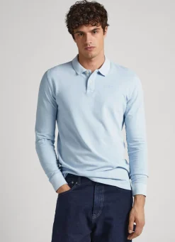 Men Pepe Jeans Embroidered Logo Pique Polo Shirt