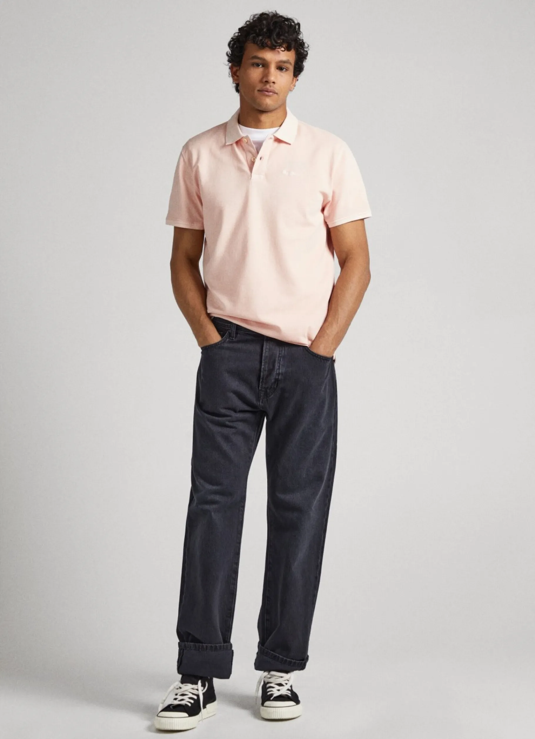 Men Pepe Jeans Embroidered Logo Pique Polo Shirt