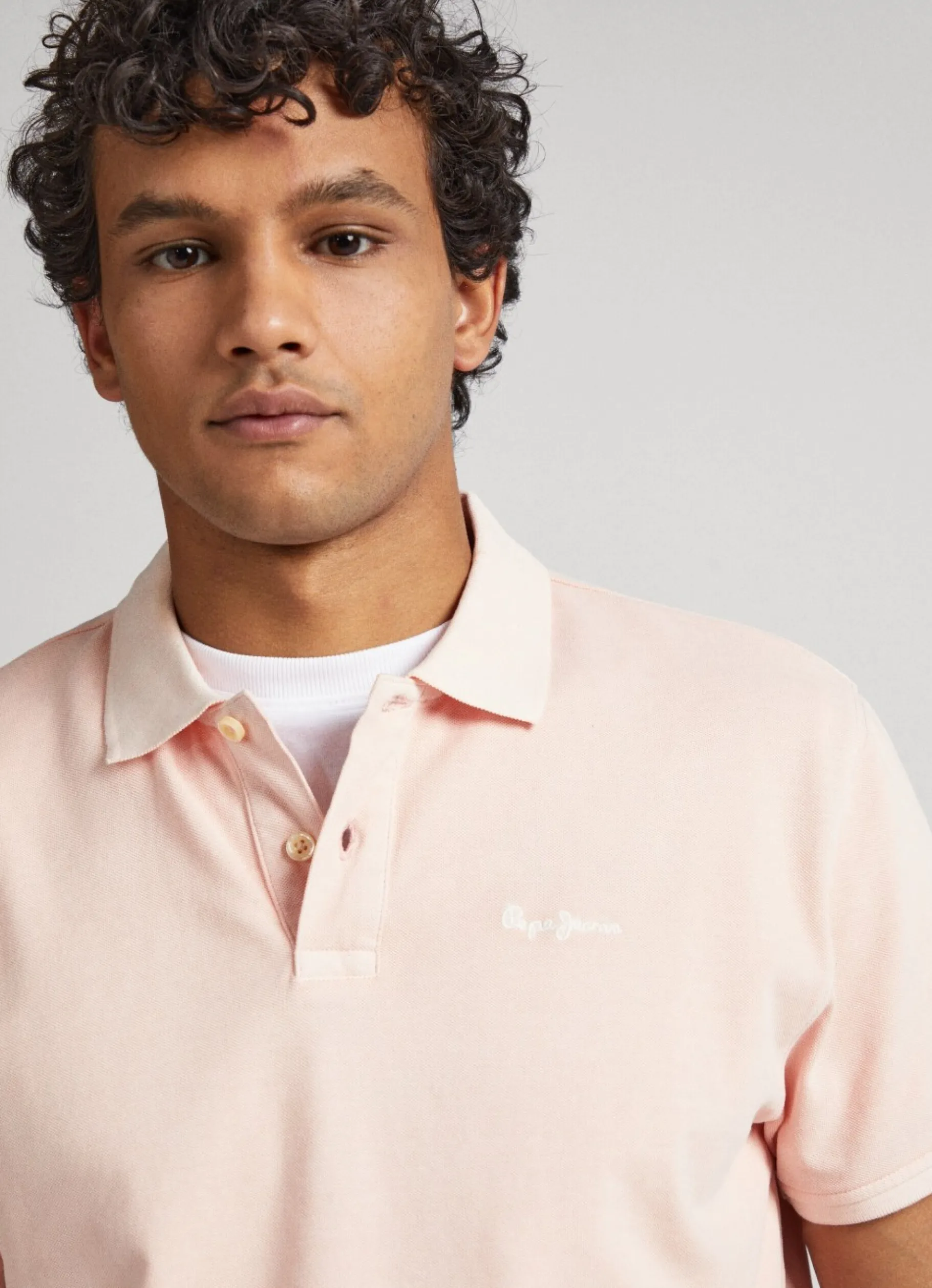 Men Pepe Jeans Embroidered Logo Pique Polo Shirt