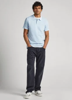 Men Pepe Jeans Embroidered Logo Pique Polo Shirt