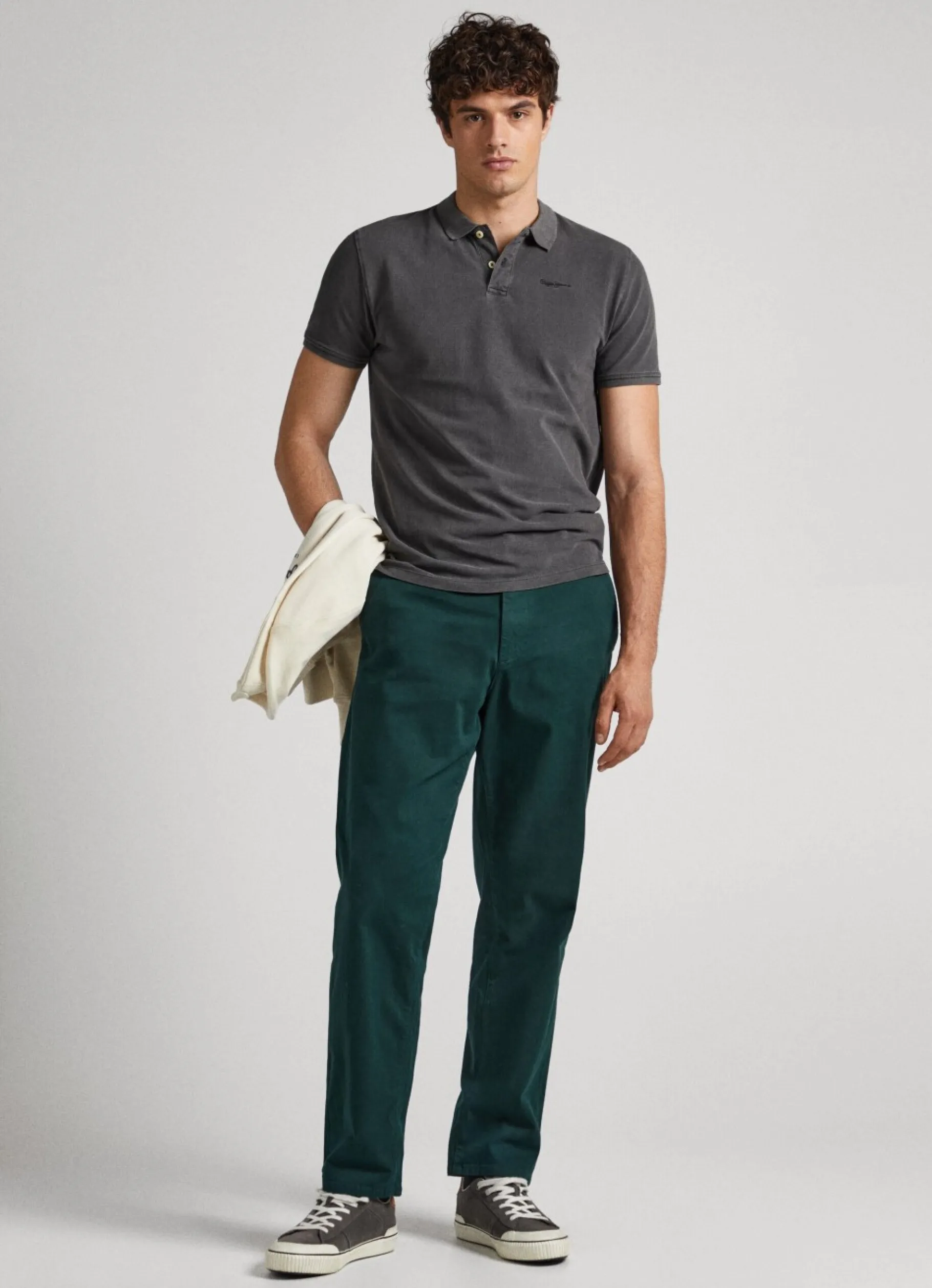 Men Pepe Jeans Embroidered Logo Pique Polo Shirt
