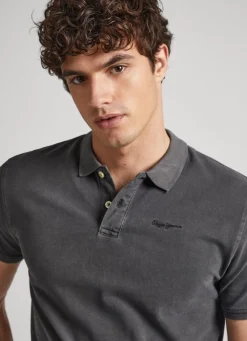 Men Pepe Jeans Embroidered Logo Pique Polo Shirt